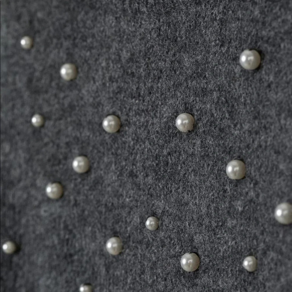 Zara charcoal grey pearl knit  sweater M - Picture 4 of 10